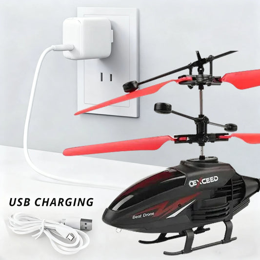 Remote control helicopter, mini drone for children, charging induction aircraft, hanging toy for boys