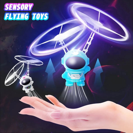 Creative Astronaut Mini Drone, Cartoon Flying Robot, USB Charging Toys, Hand Control Helicopter, Kids Gift