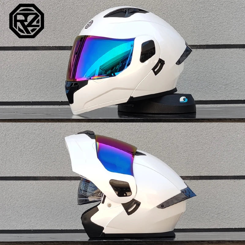 Casque moto intégral double lentille modulaire rabattable — homme, femme, mode, Motocross