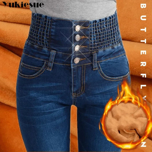 Jean Chaud en Polaire Épaisse Noir Femme — Combat Collection Hiver