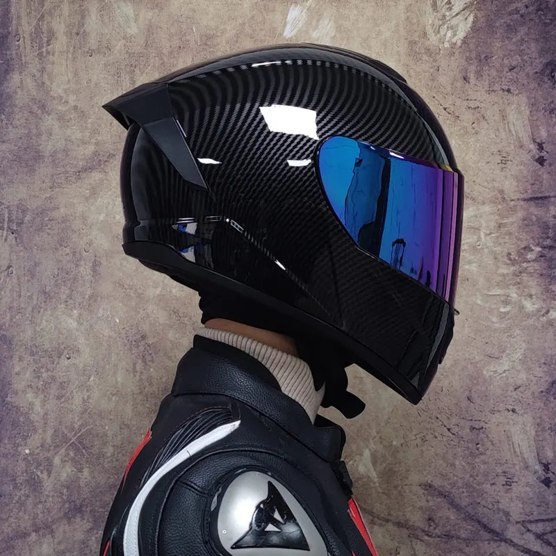 Casques de moto pour hommes et tenue de femme casques de Locomotive à Double lentille Cascos Para Capacete Da Motocicleta