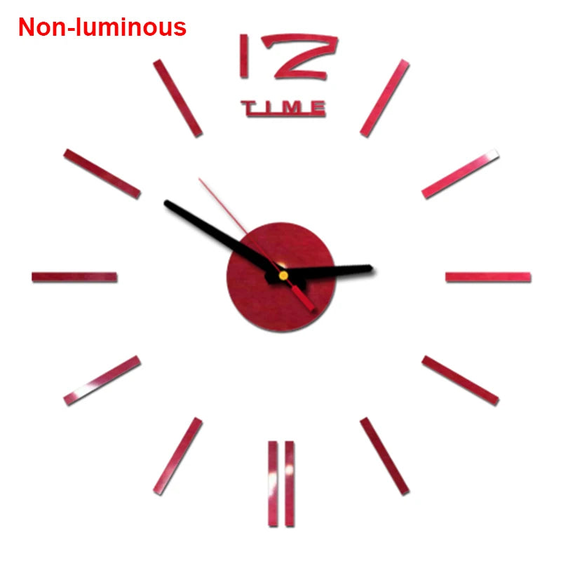 Reloj de pared, reloj de pared luminoso DIY, reloj de cuarzo, pegatinas de espejo acrílico, reloj de pared, decoración de pared, decoración cálida del hogar.