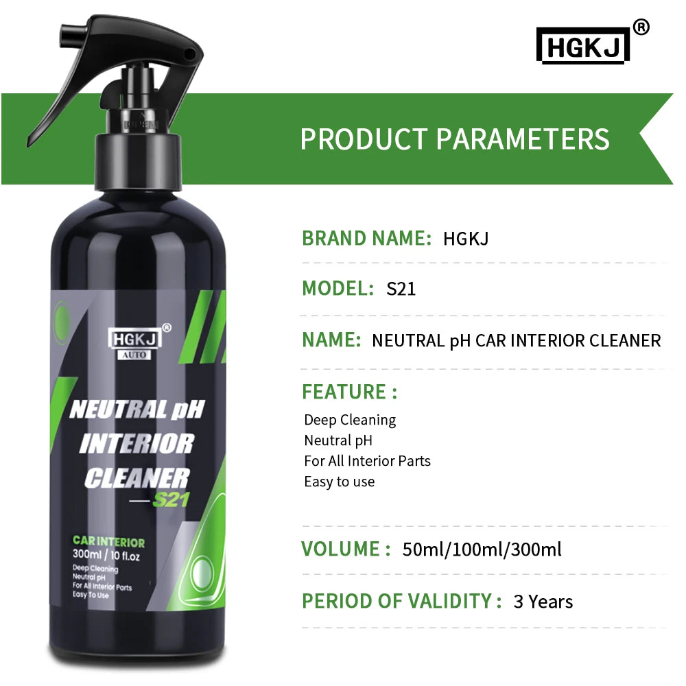 Car Interior Cleaner, Roof Cleaner, Leather, Flannel, Woven Fabric, Waterless, Multi-Purpose Automotive Dashboard Cleaning Tool HGKJ S21