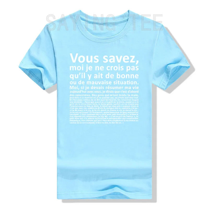 T-shirt classique avec lettres imprimées — humoristique, graphique, cadeaux
