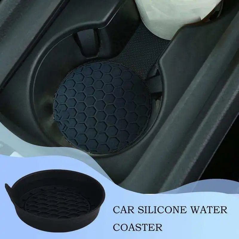 2-piece Black Car Cup Holder, Non-Slip Insert Coasters, Pads, Interior Accessories for Most Cups