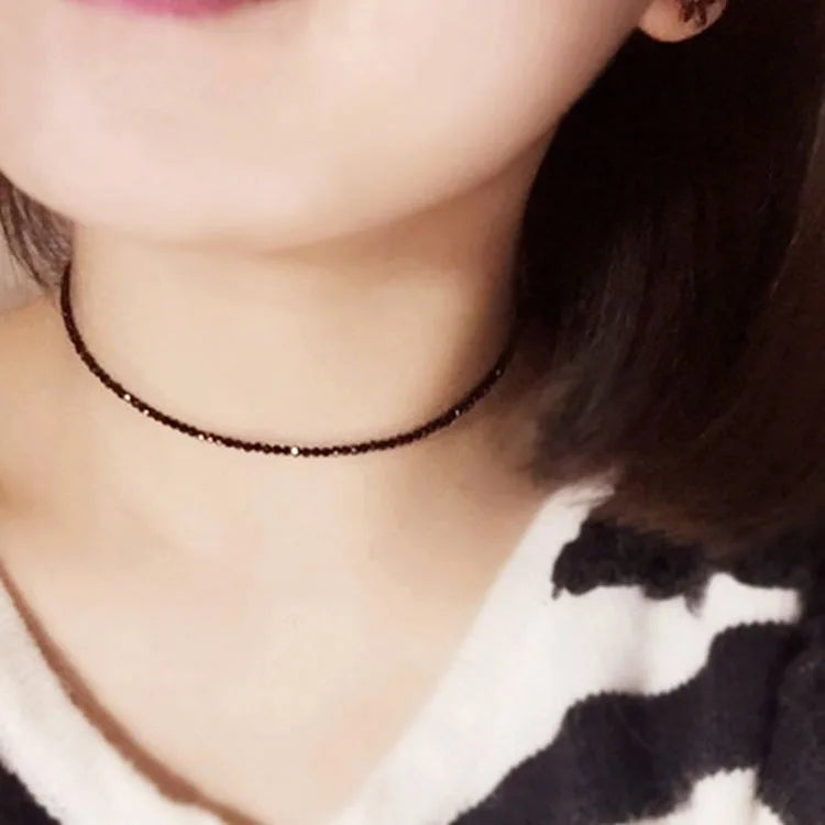 Collar corto de perlas negras sencillas para mujer, marca de moda, gargantilla para damas, joyería de fiesta