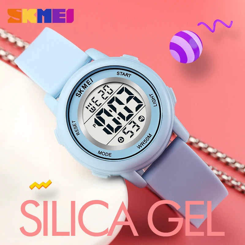 SKMEI 1721 Waterproof Alarm Children's Watches Kids Watch Boys Girls Sport Children's Watch Colorful LED Kids Digital Watches