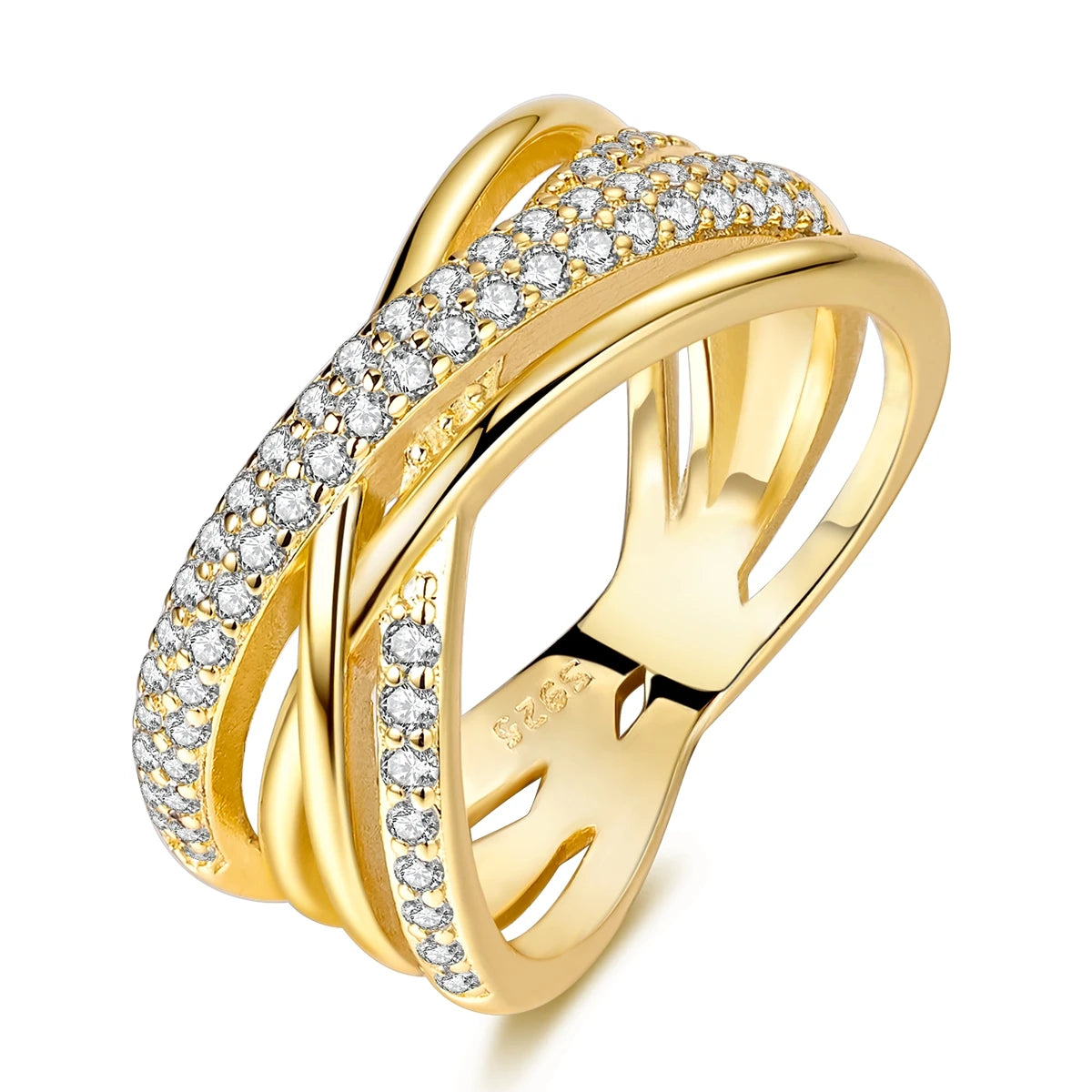 Anillos de plata 925, línea entrelazada, anillos enrollados geométricos de circonita, compromiso romántico, boda, San Valentín, joyería fina, regalo