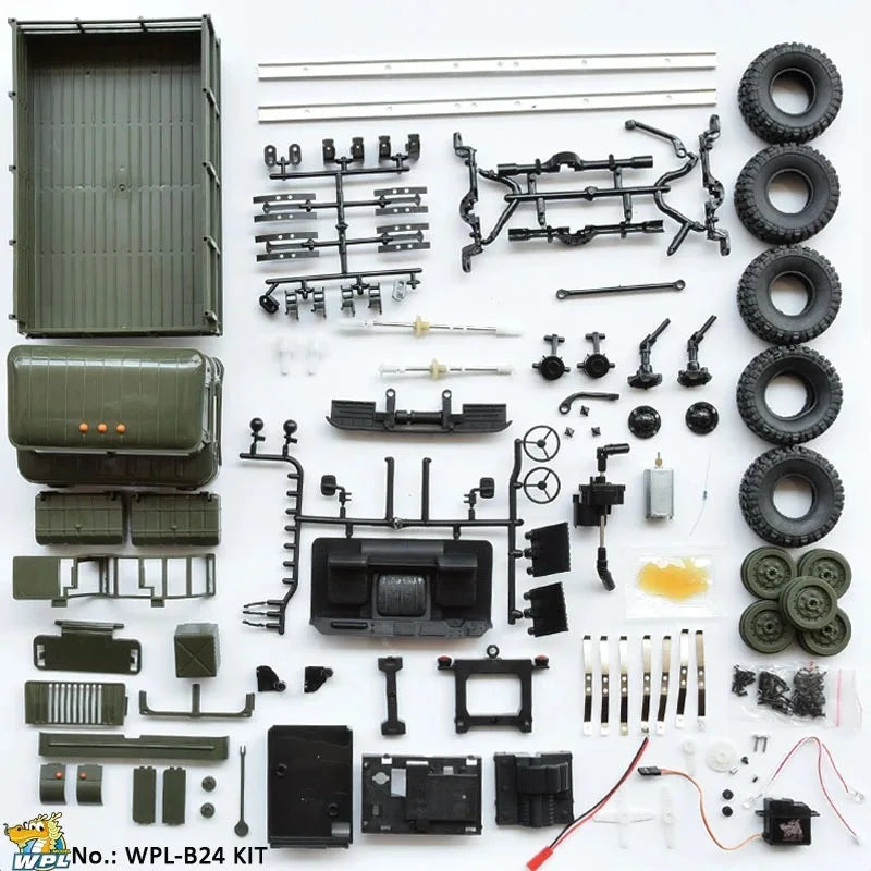 Camion militaire RC télécommande 4 roues — hors route, DIY, escalade, cadeau jouet garçon