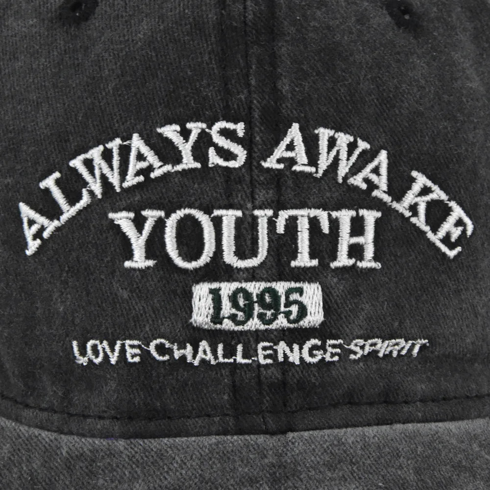 Men Women Embroidered Letter Baseball Cap Vintage Fashion Solid Adjustable Outdoor Sports Snapback Hat Distressed Gorras