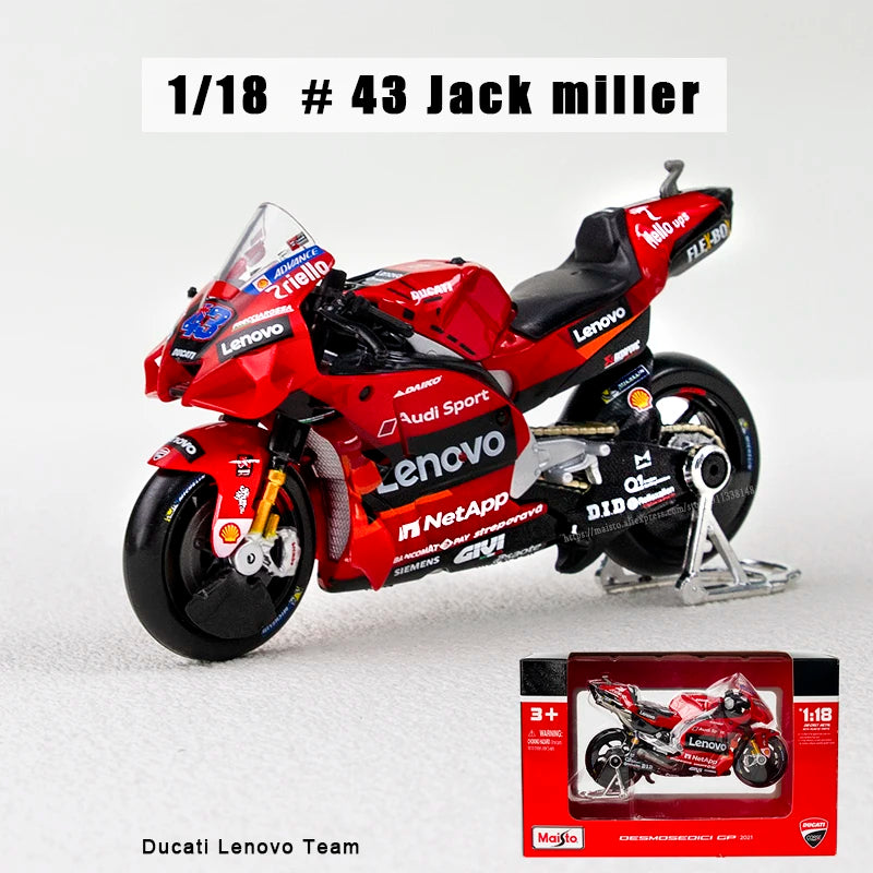 Modèle réduit moto GP 1:18 — champion 2023, alliage moulé, collection, cadeau jouet