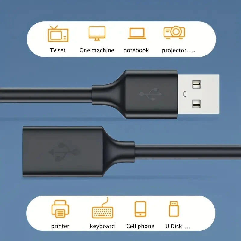 Câble d'extension USB mâle vers femelle, 0.5 m, 3/5 m, 1 m, 2 m, 3.0 m, données, ordinateur portable, TV, SSD 3.0, ordinateur, caméra, imprimante, connecteur