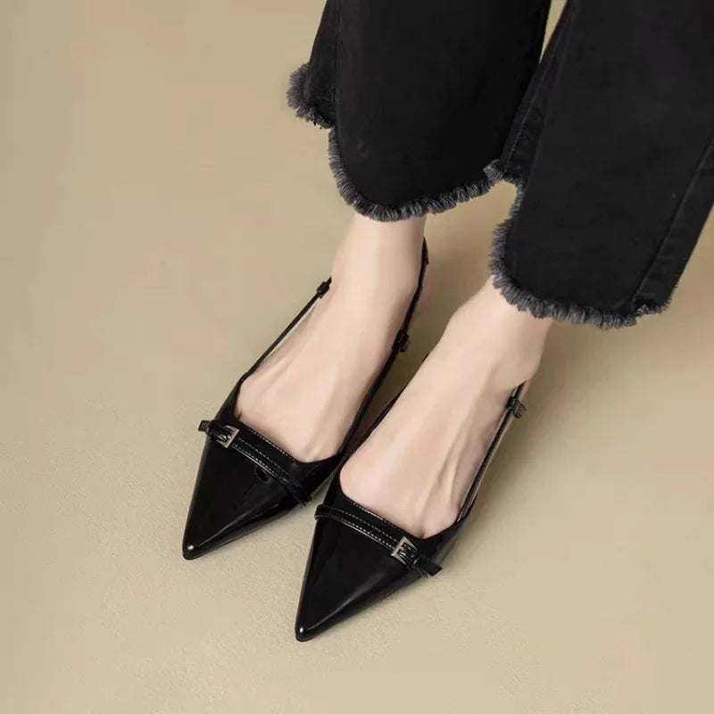 Sandales Femme à Charme Rétro Bordeaux — Style Élégant Été
