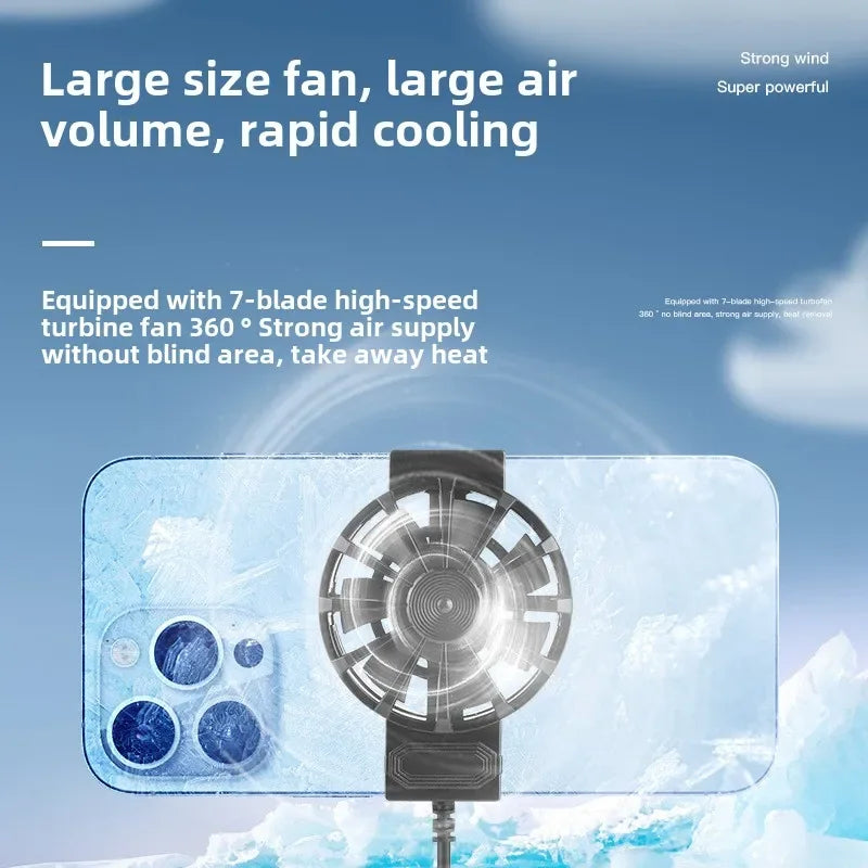 Ventilateur de refroidissement téléphone universel — gaming, dissipateur de chaleur