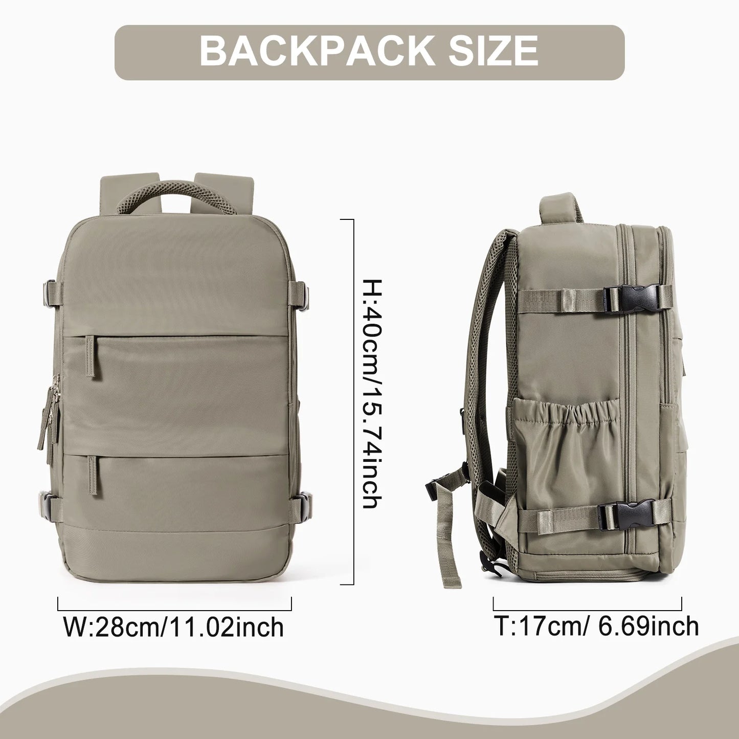 Sac à Dos Cabine 40x20x25 Femme — Pochette Ordinateur Étanche Sac d’École