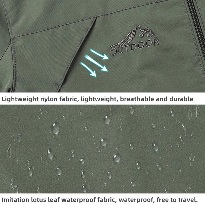 Vestes coupe-vent imperméables pour hommes et femmes, veste tactique décontractée pour randonnée, multi-poches, à capuche, pour la pêche