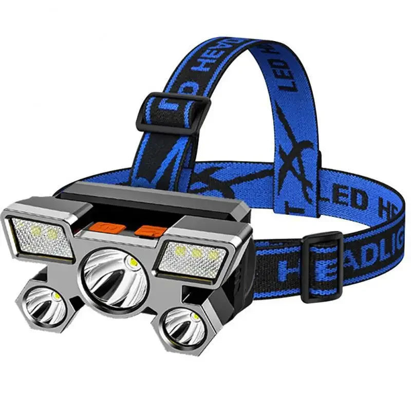 Lampe frontale puissante à 5/11 LED, batterie 18650 intégrée, Rechargeable par USB, lanterne pour Camping en plein air, pêche