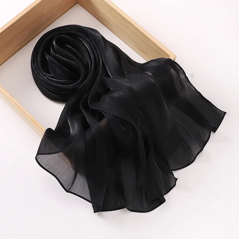 Hijabs en mousseline de soie de qualité supérieure pour femmes, voile turban doux et long, écharpes musulmanes, châles Hijab, couvre-chef Islam, accessoires Ramadan