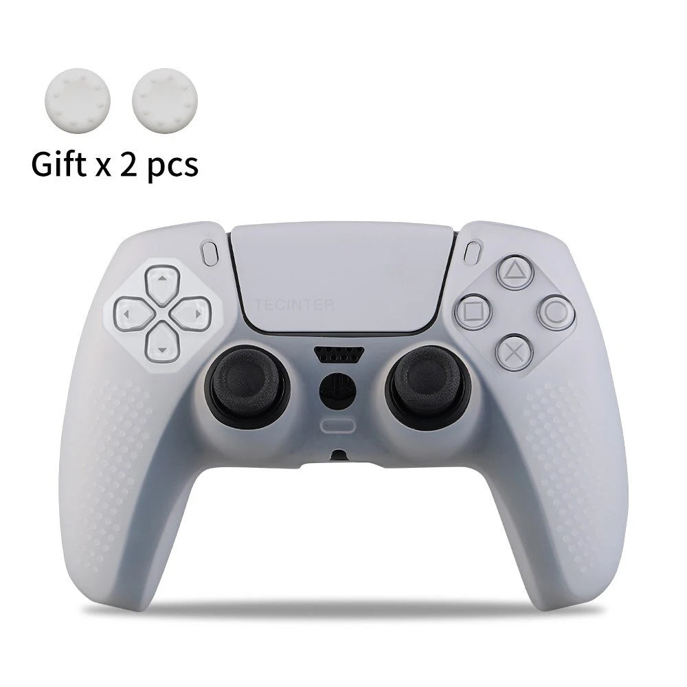 Funda protectora de silicona para controlador de PS5, accesorios de controlador de PS5, estuche de goma para controlador de PS5 Slim, JoysUniverse, tapas de agarre para pulgar