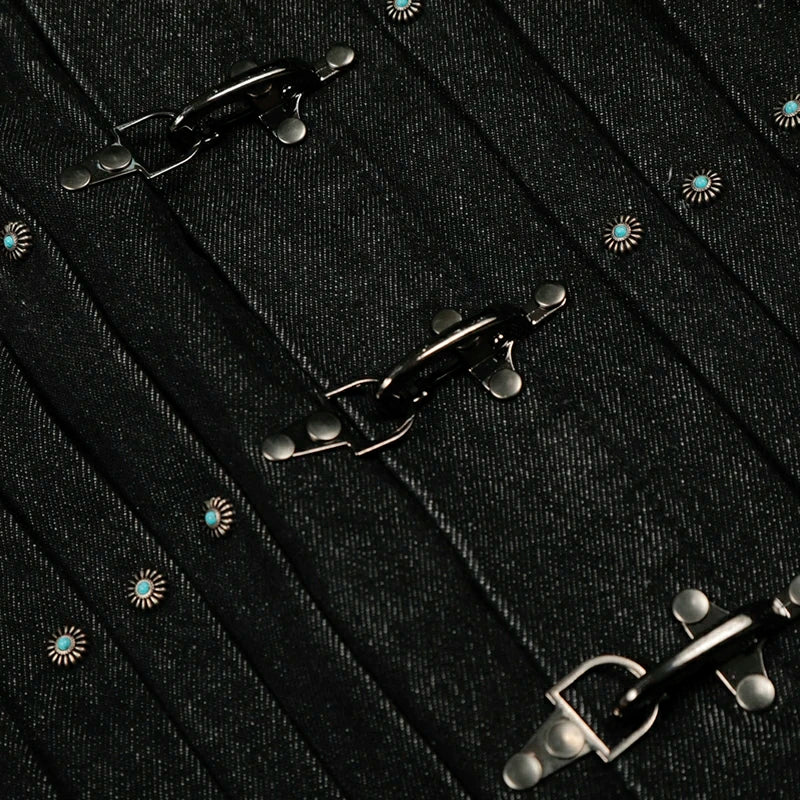 Veste courte en jean à boucle d'avion pour hommes, Streetwear mode Hip Hop Turquoise bouton, veste en jean unisexe printemps automne manteau de Cowboy