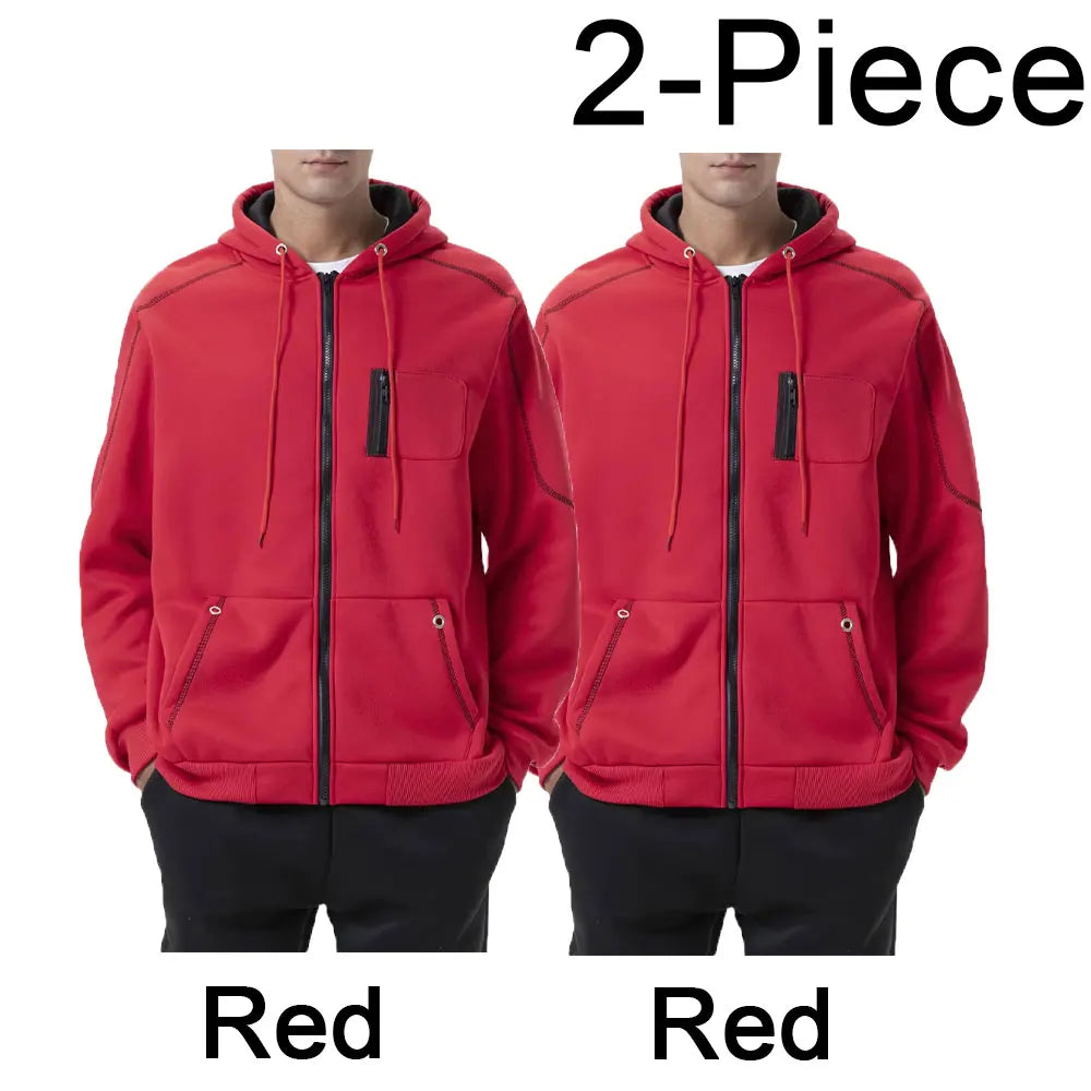 Sudadera con capucha para hombre negra, blanca, verde militar, roja, con bloques de color, polar, fresca, informal, ropa de invierno, prendas de vestir, sudaderas con capucha