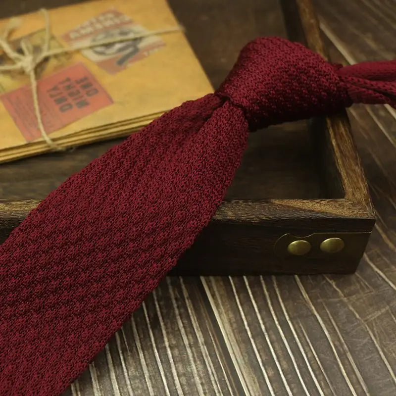 New Style Gradient Fashion Men's Solid Colored Knitted Tie Normal Slim Classic Woven Tie Narrow Ties