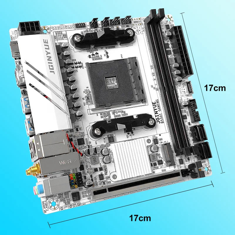 Carte mère Mini-ITX JGINYUE B550I GAMING AMD AM4 — Ryzen 4000/5000, DDR4 64 Go, PCIe 4.0