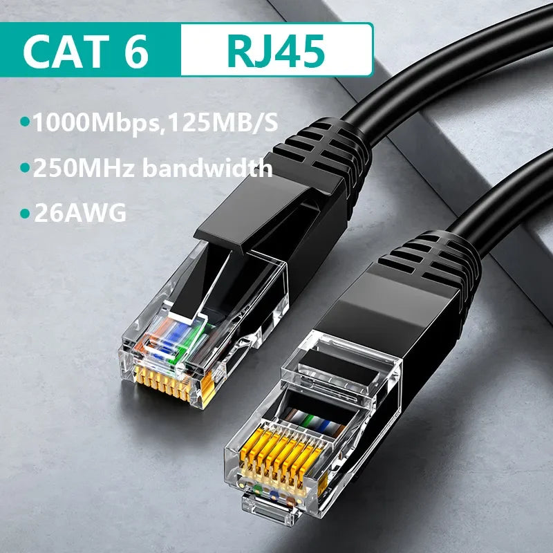 Cable Ethernet Cat 6 LAN UTP de Par Trenzado, Probador de Cable de Red, Router, RJ 45 Gigabit
