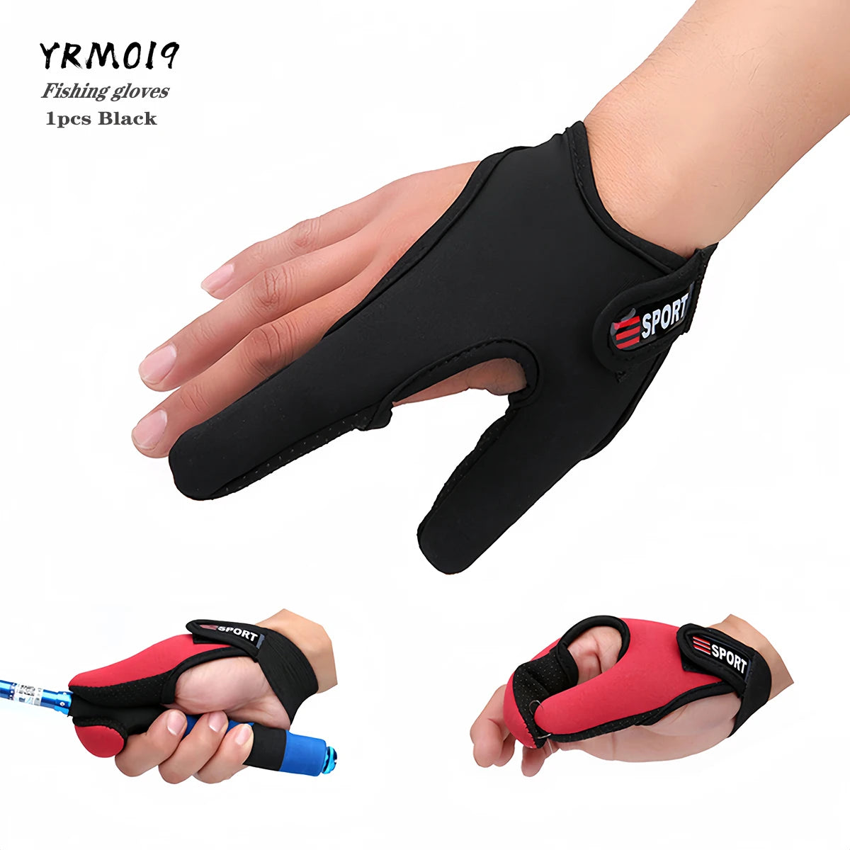 Gants de pêche 2 doigts protecteur respirant anti-dérapant Anti-coupure gants de pêche carpe matériel de pêche en plein air accessoires fournitures