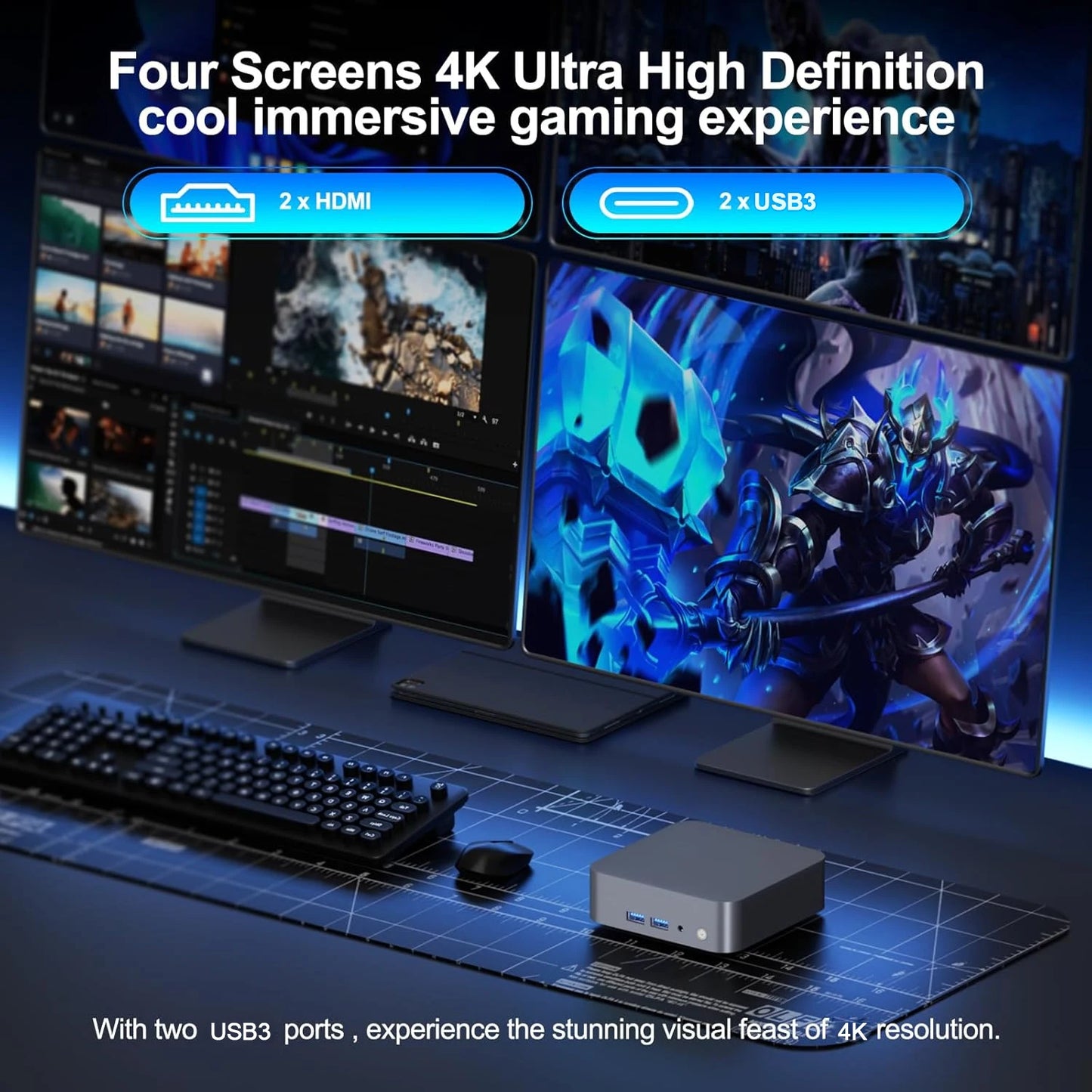 Mini PC Intel Core i9 10980HK i7 4510U Windows 11 Pro 16 Go 32 Go DDR4 1 To SSD WIFI 6 BT5.2 4K HD Ordinateur de bureau Gaming PC Gamer