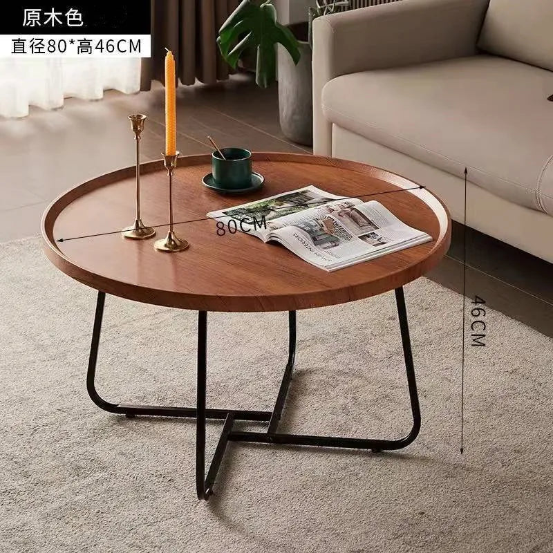 Multifunctional coffee table, modern minimalist living room, combined round side table for home