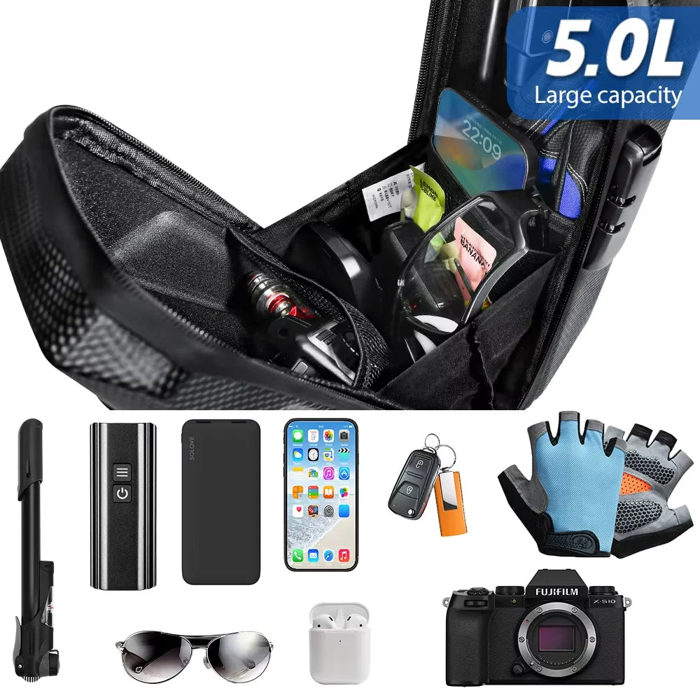 Sac Avant Scooter Électrique 3L/5L — Verrouillage Mot de Passe Étanche EVA