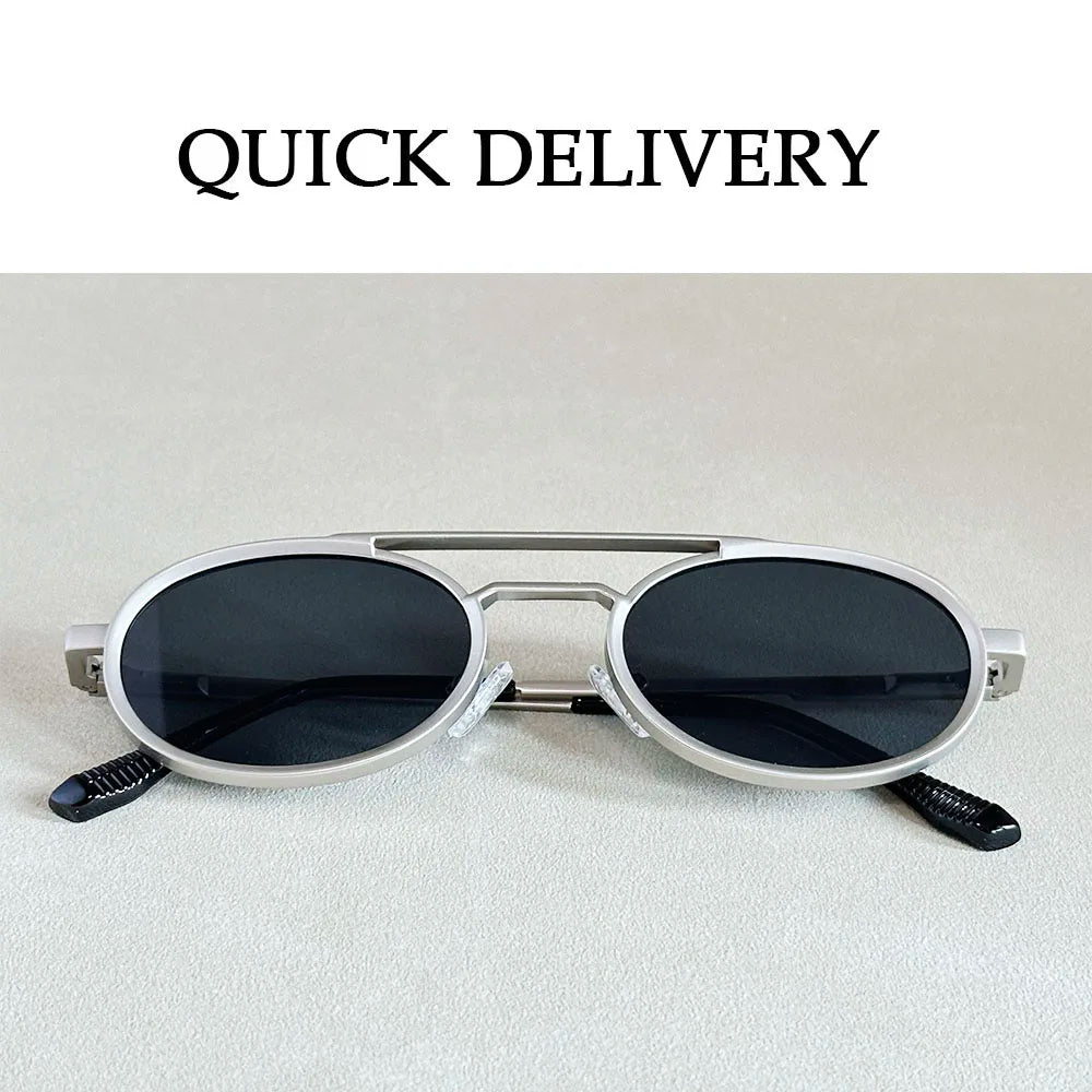 2025 Men's Sunglasses Oval Sunglasses Women's Trendy Vintage Steampunk Luxury Fashion Eyewear Gafas De Sol Hombre Lunette Soleil Femme