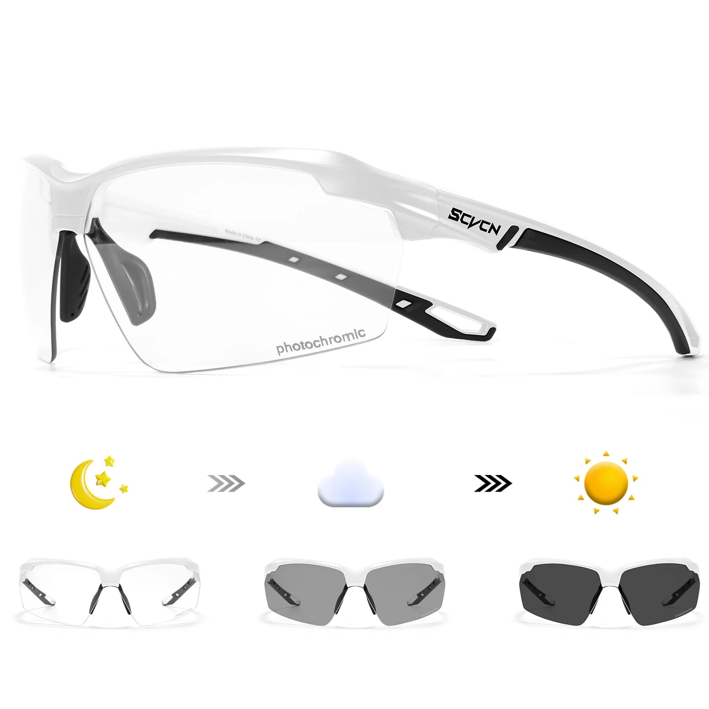 Lunettes de cyclisme photochromiques UV400 — sports de plein air, course, VTT, vélo de route, hommes et femmes