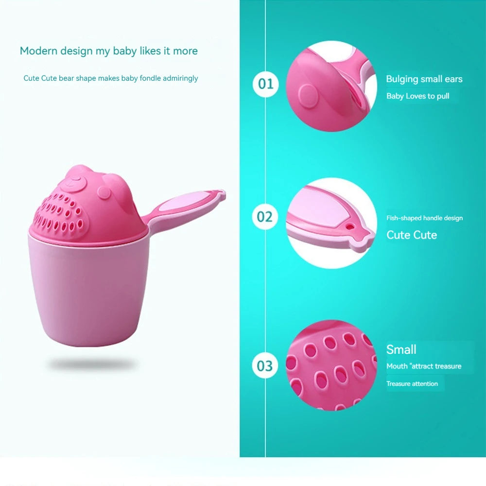 Bonnets de bain pour bébé, dessin animé mignon, tasse de shampoing pour enfants, Bailer de bain, cuillères de réception-cadeau pour bébé, tasse de lavage des cheveux pour enfants, outil de bain pour enfants