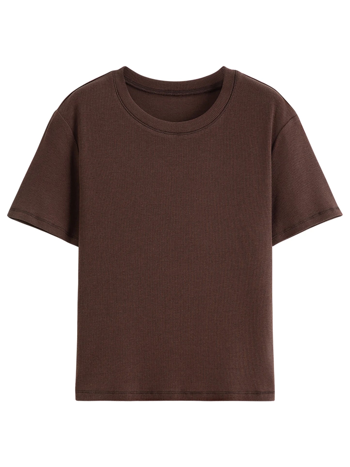 T-shirt femme en piqué ajusté et polyvalent — printemps 2026, coton ajusté, manches courtes