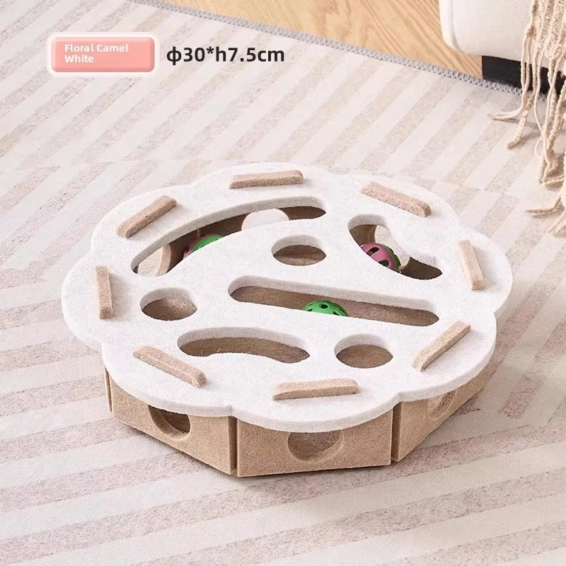 Jouet de Puzzle en feutre pour chat, boîte de Puzzle, jouet d'exercice avec balle, sport d'intérieur, divertissement, chasse, jouets pour chats d'intérieur