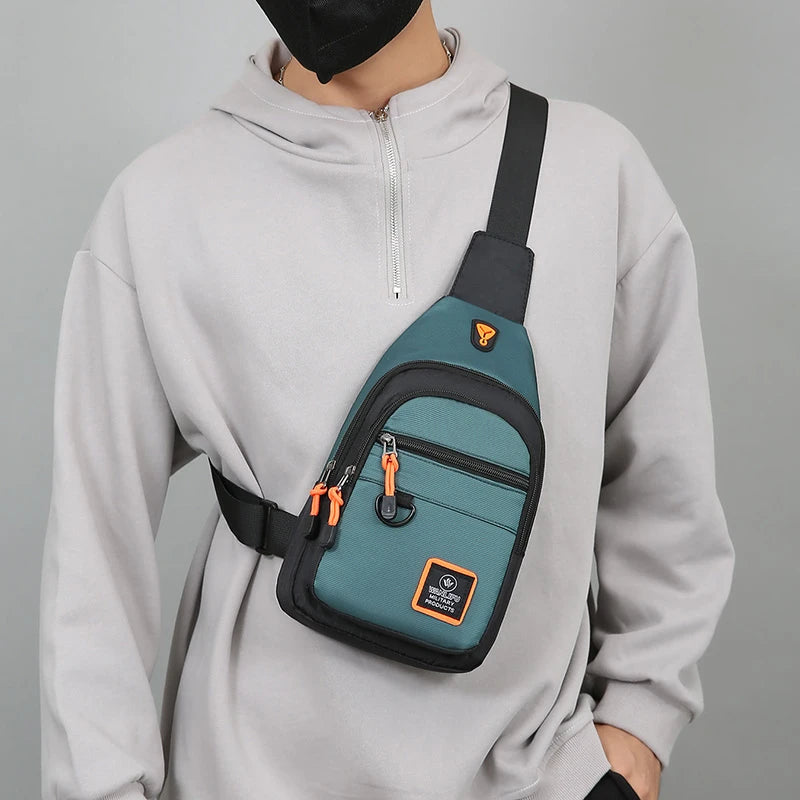 Bolso de pecho informal de Nylon para hombre, pequeño bolso de hombro para correr, ciclismo, cinturón, deporte al aire libre, bolso cruzado, riñonera de viaje para teléfono