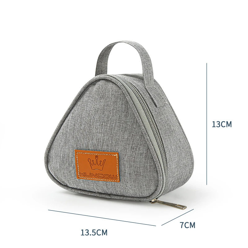 Mini bolsa aislante triangular de aluminio, enfriador térmico, bolsa de almuerzo para estudiantes, bolsa para bolas de arroz, fiambrera, bolsas de transporte para almuerzo Bento