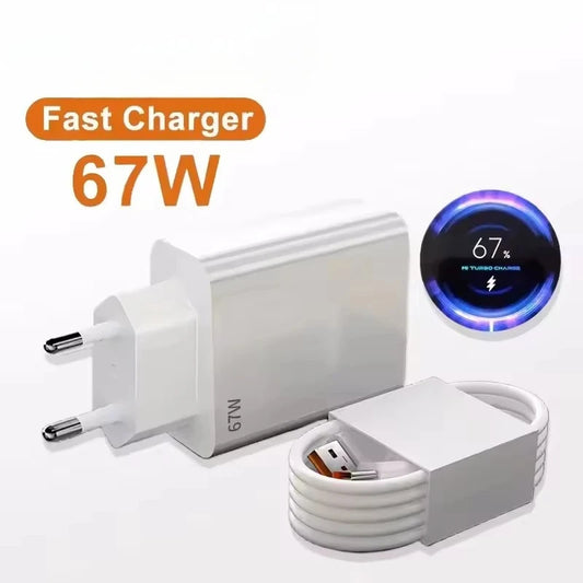 Cable de datos USB 6A a Tipo C, adaptador de corriente cargador rápido USB de 67W para Xiaomi 14 15 17 Mi 11Pro MIX Fold 12 Ultra Redmi Note 11 Pro