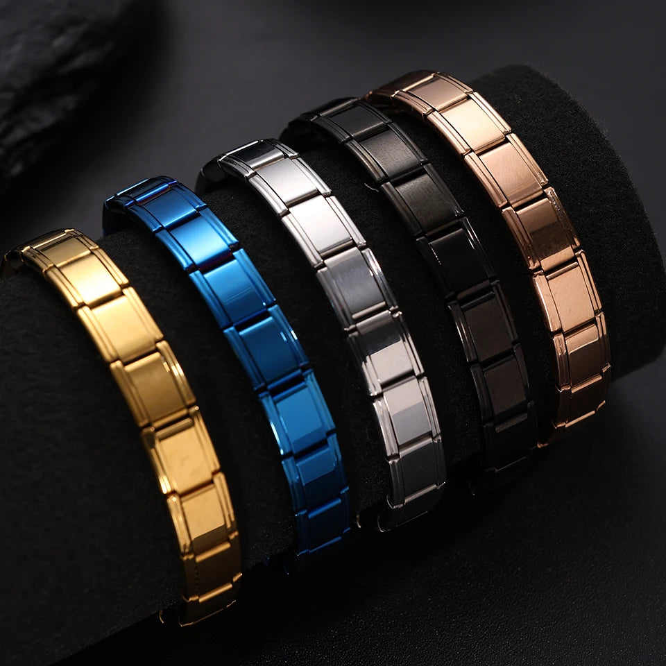 ChimSquare-Pulseras italianas de acero inoxidable para mujeres y hombres, joyería de fiesta de cumpleaños, hip hop, esqueleto de metal, regalo expandible
