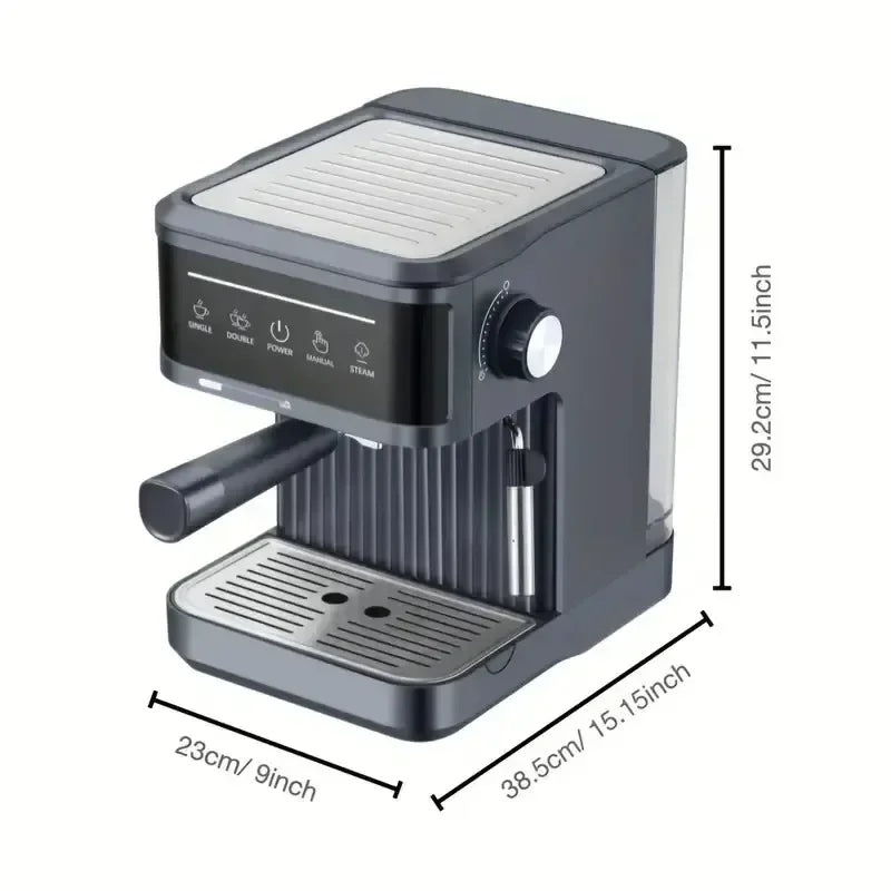 Cafetera espresso eléctrica profesional, cafetera italiana, semiautomática, capuchino, espumador de leche, 20 bares