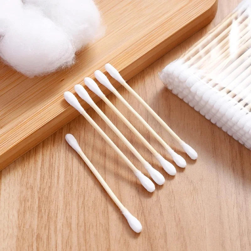 Coton-Tige Jetable Double Extrémité — Lot de 100 Pièces Oreilles & Démaquillage