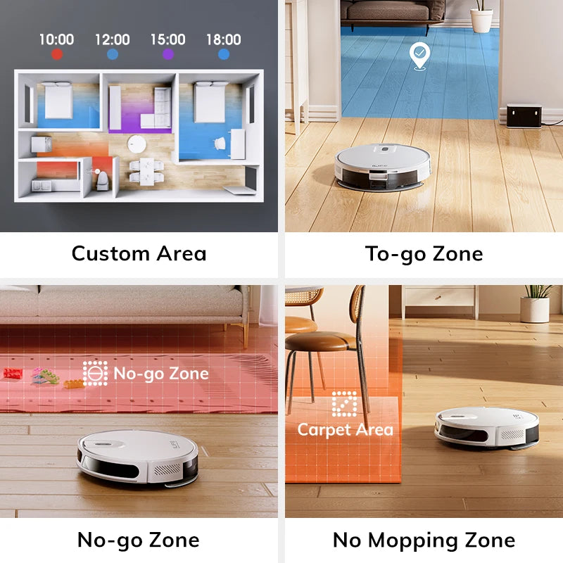 Robot aspirateur 5000 Pa — navigation LiDAR intelligente, contrôle par application, chargement automatique