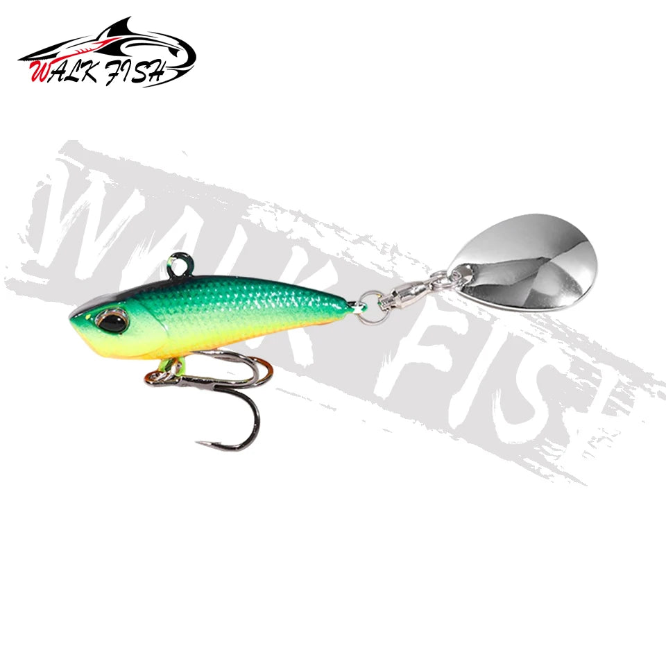 WALK FISH 7g 11g 15g 21g Spinner appât métal VIB leurre de pêche queue rotative Vibration paillettes japon Wobbler pêche à la traîne appât Pesca
