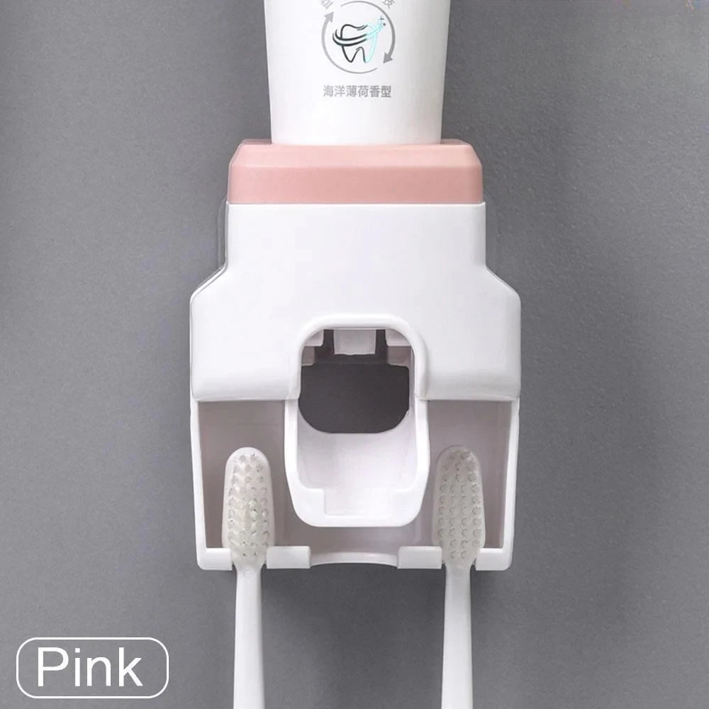 Wall-mounted automatic toothpaste dispenser, bathroom supplies, toothpaste squeezer, toothbrush holder