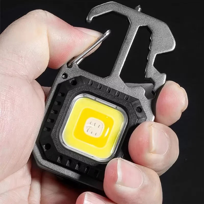 Lampe de travail porte-clés COB avec affichage de la batterie, 8 modes, Rechargeable, haute luminosité, lumière LED Portable pour Camping, randonnée, course à pied