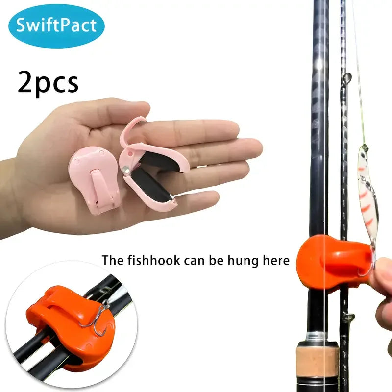 Clip de canne à pêche à fixation rapide, 2 pièces, support à 1 main sans outil pour tiges d'eau douce en 2 pièces, organisateur de matériel à prise sécurisée