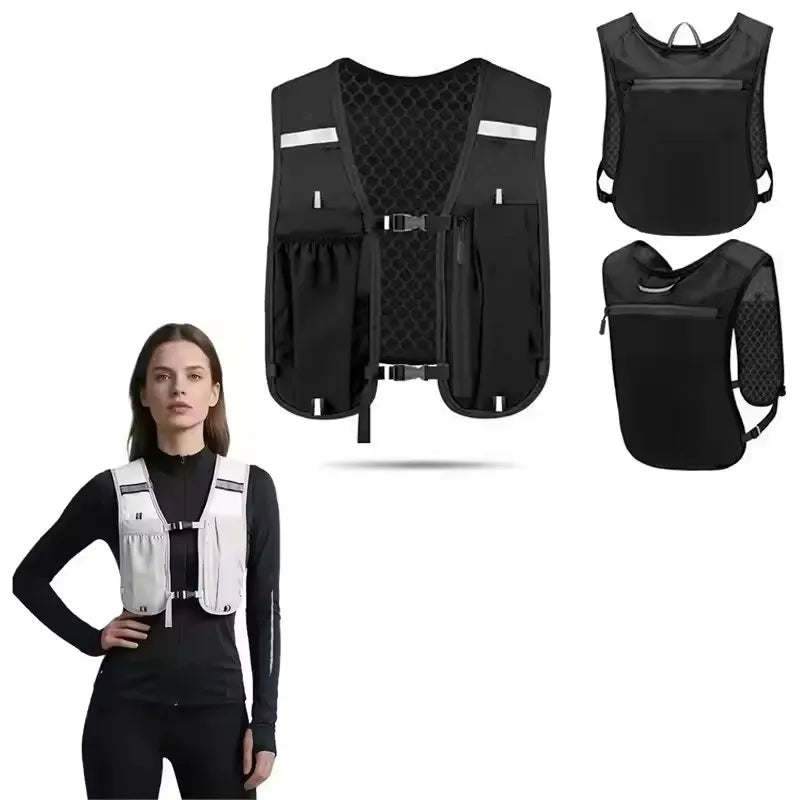 Ventes d'usine course hydratation gilet sac à dos pour randonnée cyclisme Marathon léger eau poitrine Pack avec poche de rangement pour téléphone
