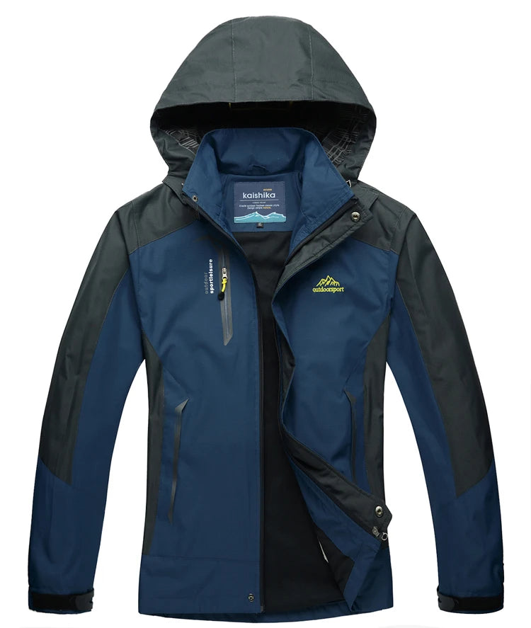 TRVLWEGO Camping randonnée veste hommes automne Sports de plein air manteaux escalade Trekking coupe-vent voyage imperméable vestes noir